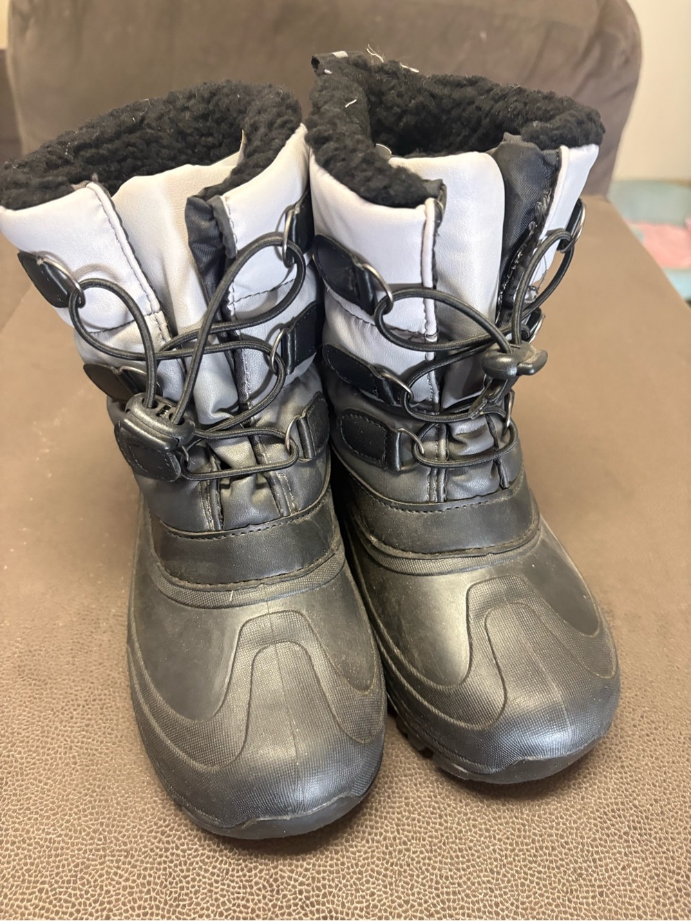 Black & Gray Insulated Winter Boots